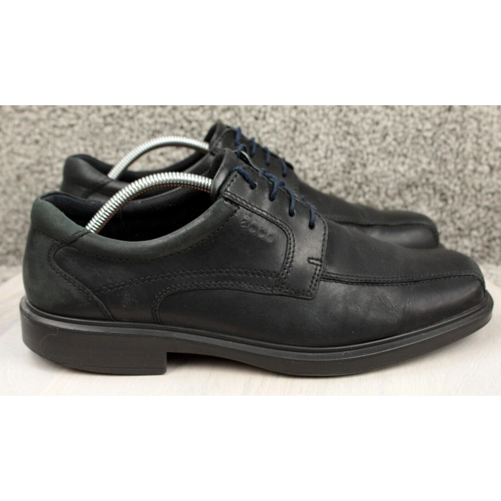 ECCO Black Leather Oxford Shoes Mens 11 Comfort Dress Lace Up